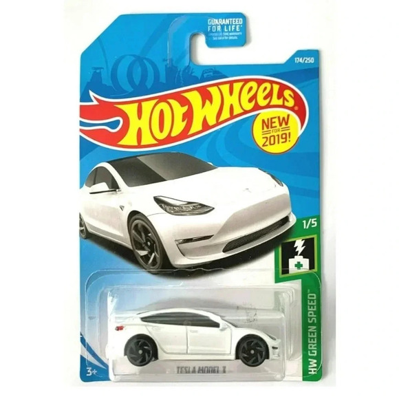 Hot Wheels Tesla Model S HW Green Speed Series - 1:64 Scale Diecast Model - Picture 1 of 3